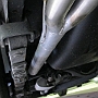 Nice dual ending. Appears to be stainless steel.